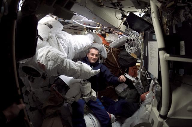 NASA image: STS-109 MS Linnehan in airlock