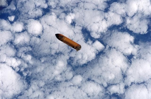 NASA image: View of STS-114 External Fuel Tank during separation