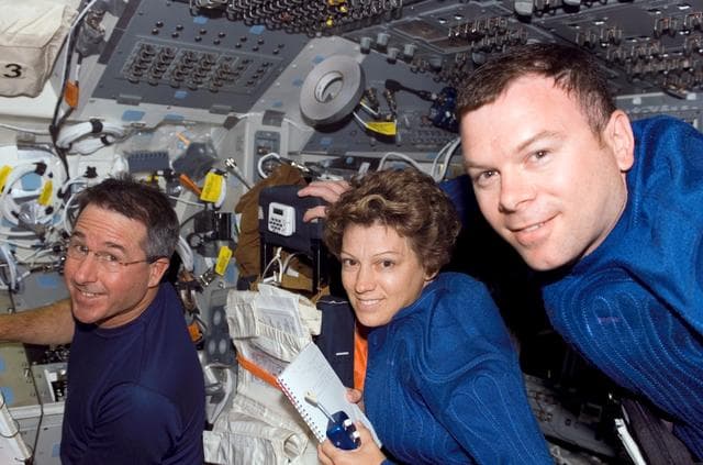NASA image: STS-114 crew on Discovery's flight deck