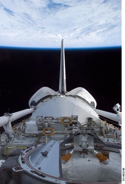 NASA image: View of the Discovery's payload bay