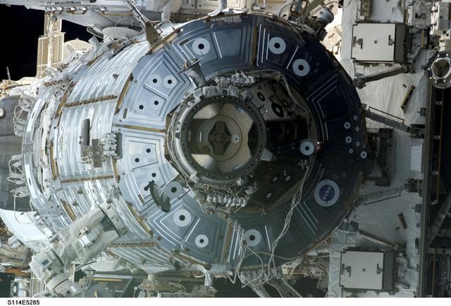 NASA image: PMA2 and U.S. Lab as seen during STS-114 rendezvous for docking