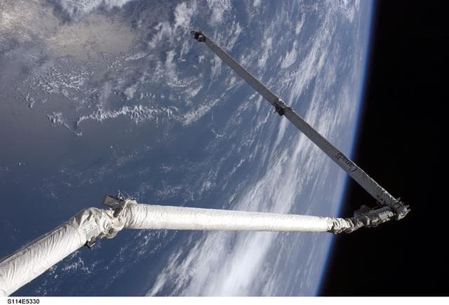 NASA image: Orbiter Boom Sensor System extended