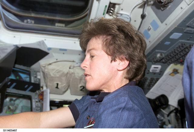 NASA image: Lawrence on aft flight deck