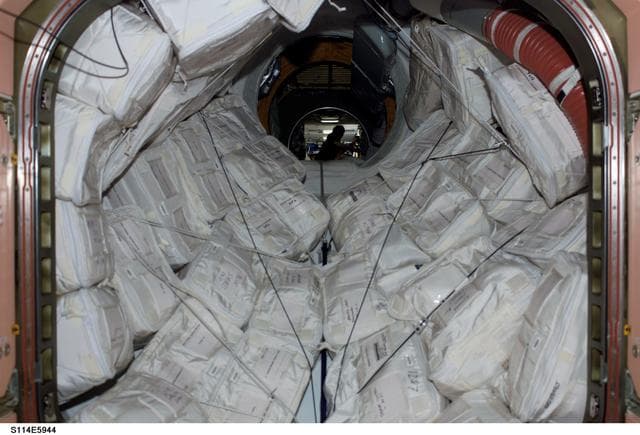NASA image: Stowage bags in PMA 1