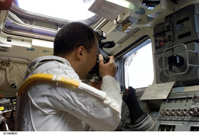 NASA image: Noguchi on aft flight deck