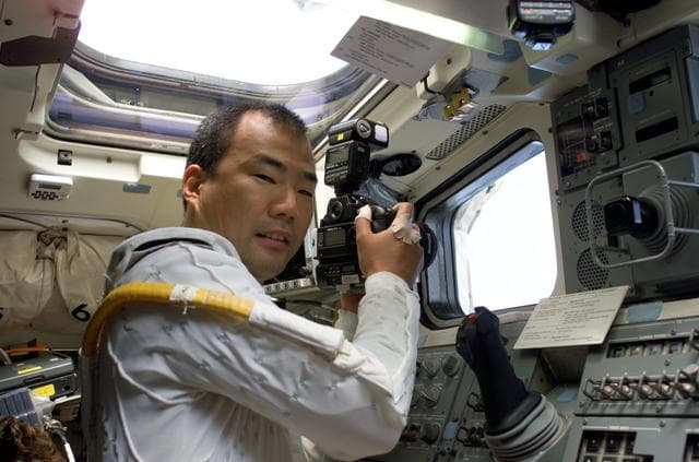 NASA image: Noguchi on aft flight deck