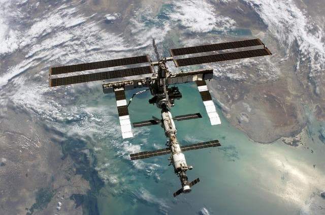 NASA image: View of the ISS taken during flyaround by STS-114 crew