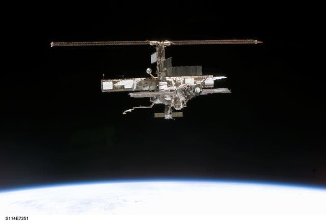 NASA image: View of the ISS taken during flyaround by STS-114 crew