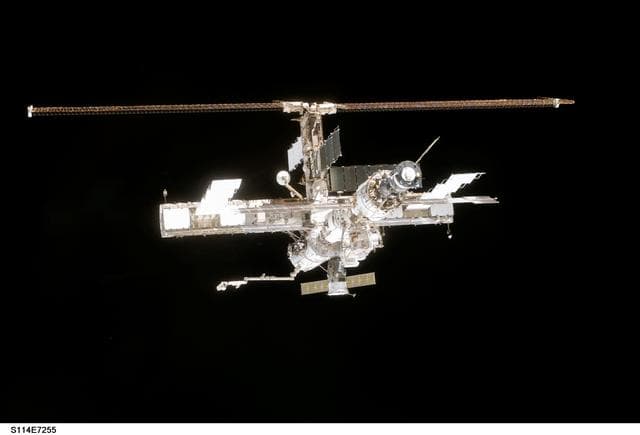 NASA image: View of the ISS taken during flyaround by STS-114 crew