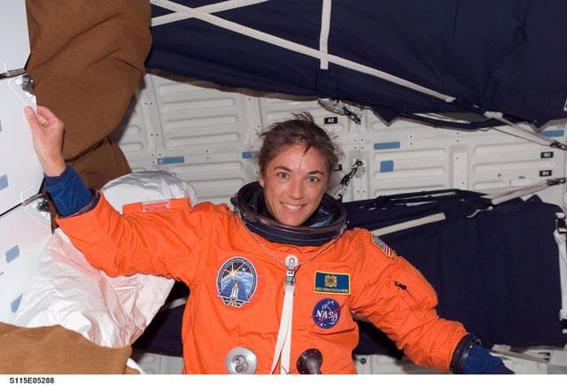 NASA image: STS-115 MS Stefanyshyn-Piper on Atlantis Middeck