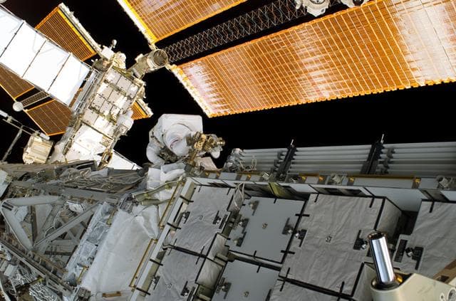 NASA image: Tanner performs first EVA during STS-115 / Expedition 13 joint operations