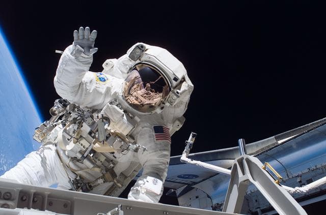 NASA image: Stefanyshyn-Piper performs first EVA during STS-115 / Expedition 13 Joint Operations