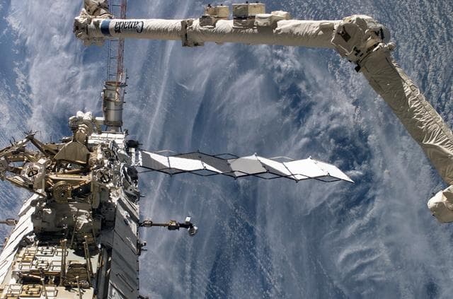 NASA image: Deployed P4 Radiator during STS-115 EVA during Joint Operations