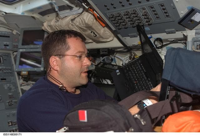 NASA image: STS-116 MS Patrick works in the aft FD on Space Shuttle Discovery