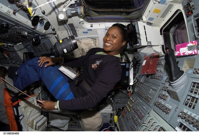NASA image: STS-116 MS Higginbotham works in the aft FD on Space Shuttle Discovery6