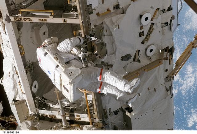 NASA image: STS-116 MS works on S0 Truss during EVA 2
