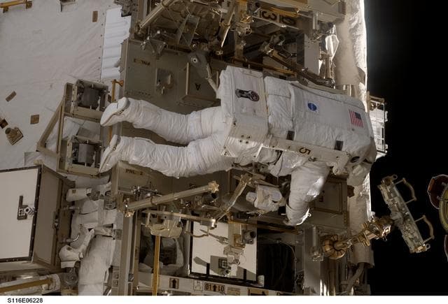 NASA image: STS-116 MS works near Panel 2 on the A/L during EVA 2