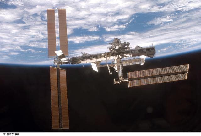 NASA image: Backaway view of the FWD / Nadir side of the ISS
