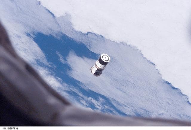 NASA image: DOD Pico-Satellite known as ANDE released from the STS-116 shuttle payload bay