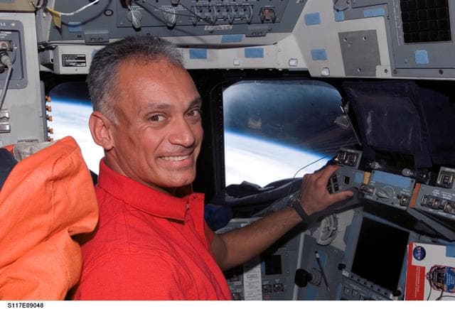 NASA image: Olivas on the FD on STS-117 Space Shuttle Atlantis