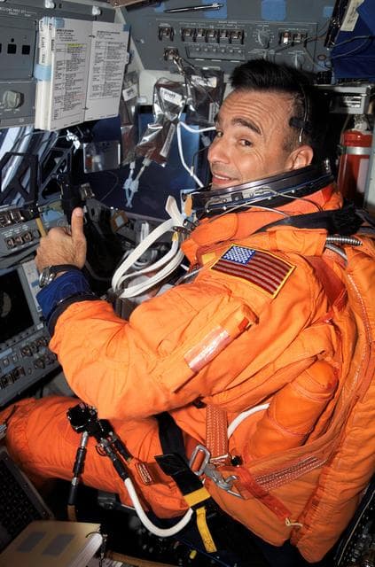 NASA image: Archambault wearing LES in the FD on STS-117 Space Shuttle Atlantis