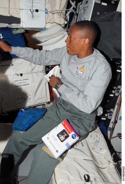 NASA image: View of Drew working in the MDDK during STS-118