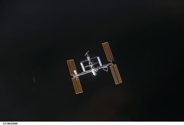 NASA image: View of ISS taken during the STS-118 Approach