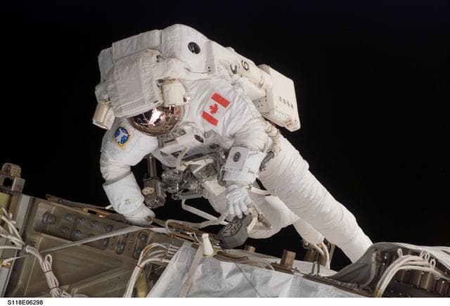 NASA image: View of Williams on EVA 1 during STS-118/Expedition 15 Joint Operations