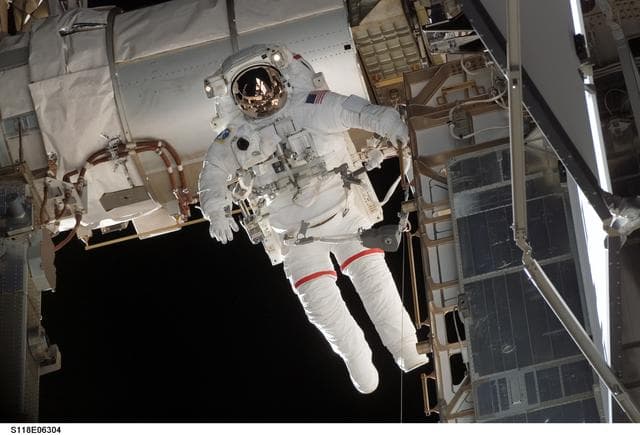 NASA image: View of Mastracchio on EVA 1 during STS-118/Expedition 15 Joint Operations