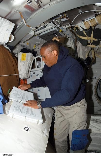 NASA image: View of STS-118 MS Drew in the MDDK of Endeavour