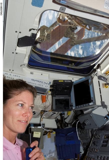 NASA image: View of STS-118 MS Caldwell working on the FD
