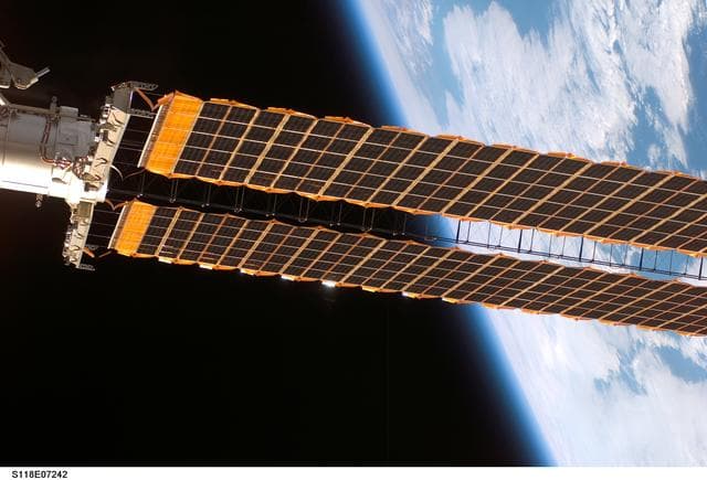 NASA image: Exterior view of the ISS taken during STS-118
