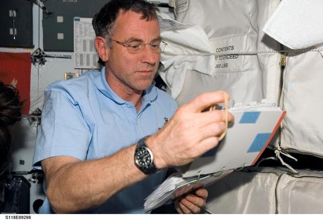 NASA image: View of MS Williams in the MDDK of the Shuttle Endeavour during STS-118
