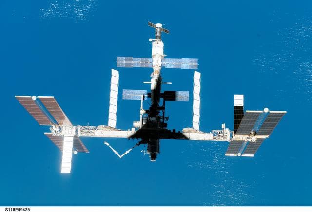 NASA image: Exterior view of the ISS taken during the STS-118 Mission