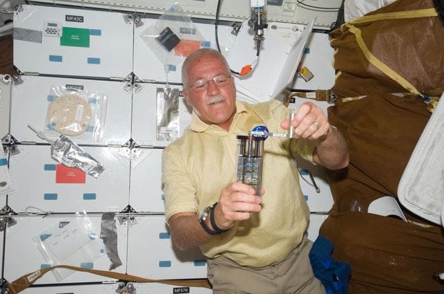 NASA image: Phillips with National Lab Pathfinder (NLP) on Middeck (MDDK)