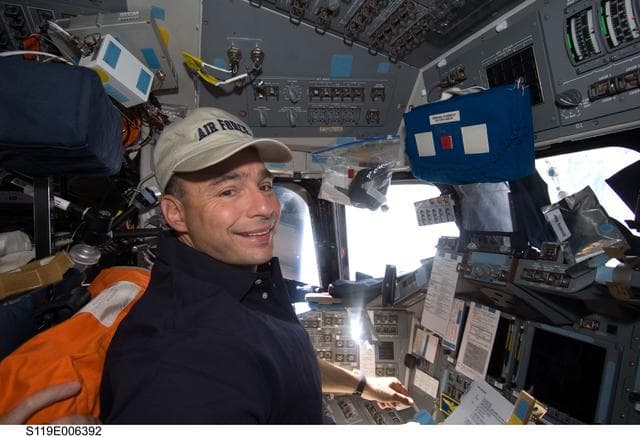 NASA image: Archambault on Flight Deck (FD)