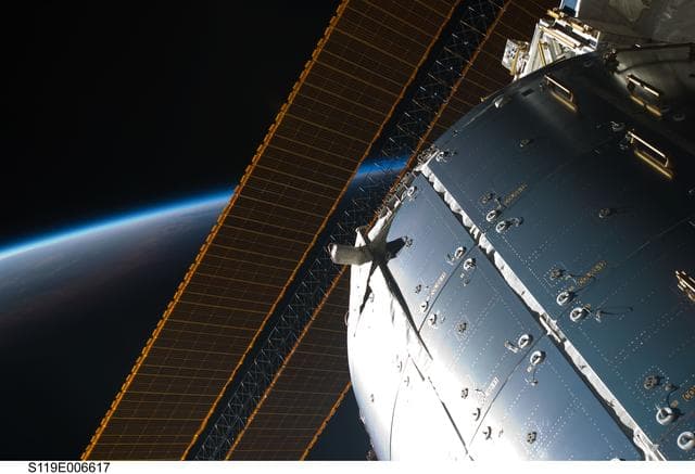 NASA image: S5 Solar Array Wing (SAW) and European Laboratory Columbus