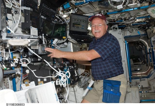 NASA image: Phillips at Robotics Workstation (RWS) in support of STS-119 EVA 1