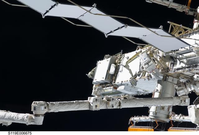 NASA image: STS-119 Extravehicular Activity (EVA) 1 S6 Truss Umbilical Mate OPS