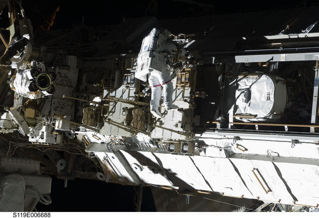 NASA image: STS-119 Extravehicular Activity (EVA) 1 Translate and Ingress