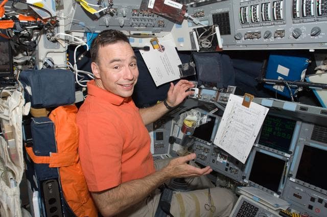 NASA image: Archambault on Flight Deck (FD)