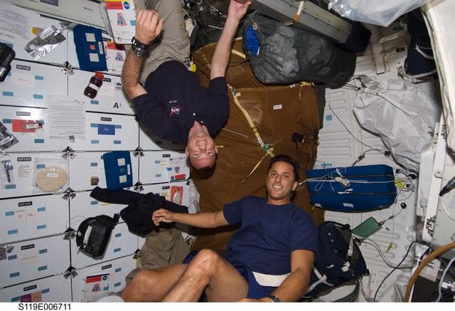 NASA image: Arnold and Acaba on Middeck (MDDK)