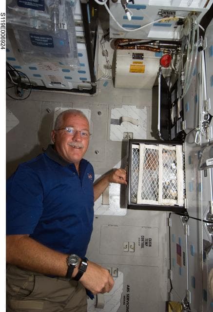 NASA image: Phillips with Food Stowage on Middeck (MDDK)