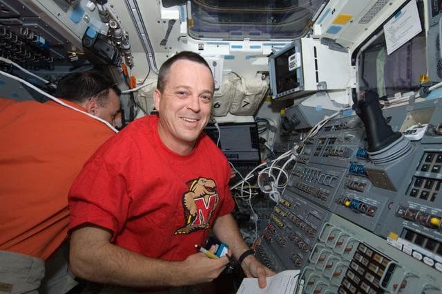 NASA image: Arnold and Archambault on Flight Deck during EVA
