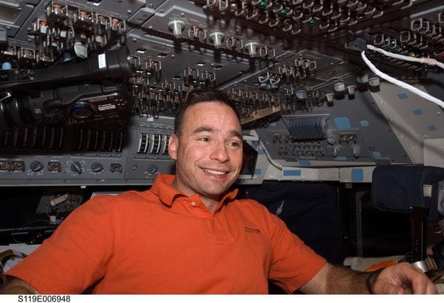 NASA image: Archambault on Flight Deck during EVA