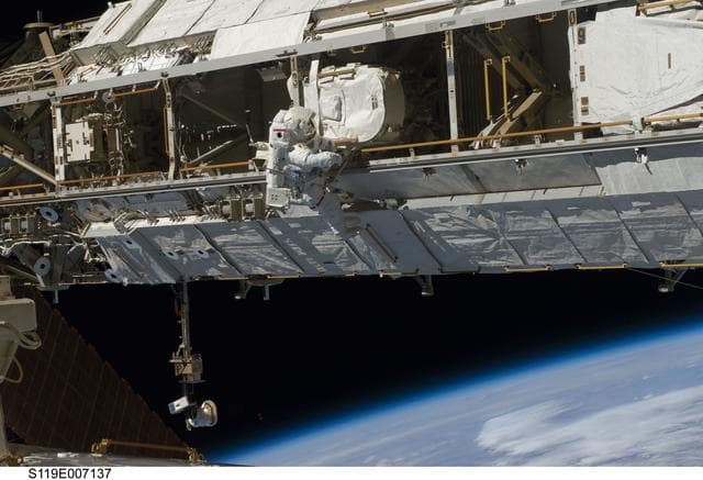 NASA image: STS-119 Extravehicular Activity (EVA) 3 Clean-Up OPS