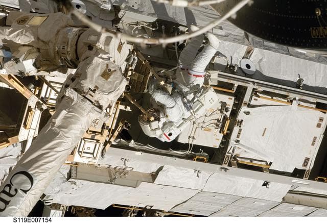 NASA image: STS-119 Extravehicular Activity (EVA) 3 Clean-Up OPS