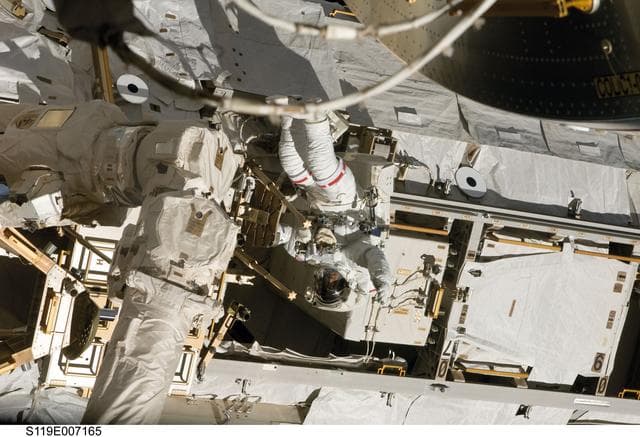 NASA image: STS-119 Extravehicular Activity (EVA) 3 Clean-Up OPS