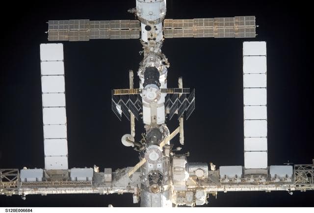 NASA image: Flyaround view taken by the STS-120 crew prior to docking.