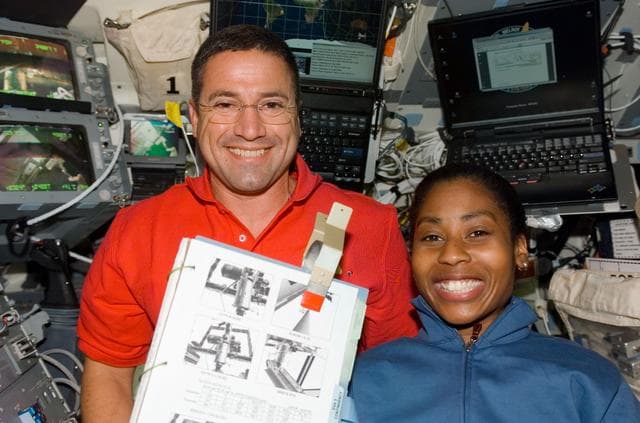 NASA image: Zamka and Wilson on flight deck